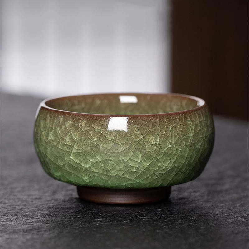 Buddha Stones Chiński Zielony Lodowy Wzór Pęknięcia Jianzhan Zmiana Pieca Porcelanowa Filiżanka Do Herbaty Kung Fu