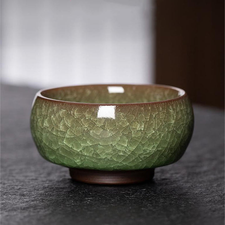 Buddha Stones Chiński Zielony Lodowy Wzór Pęknięcia Jianzhan Zmiana Pieca Porcelanowa Filiżanka Do Herbaty Kung Fu