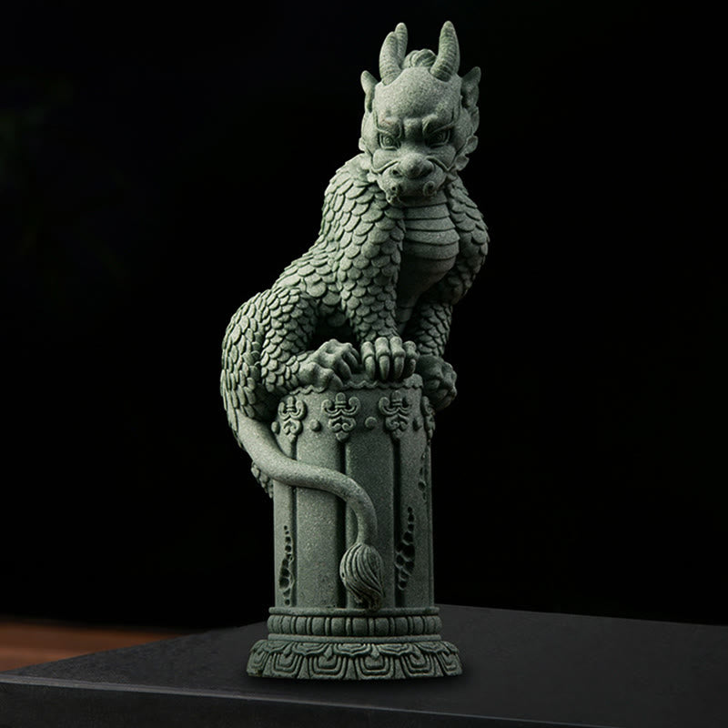 Buddha Stones Feng Shui Stojący Siedzący Smok Sukces Szczęście Dekoracja Domu - image 5