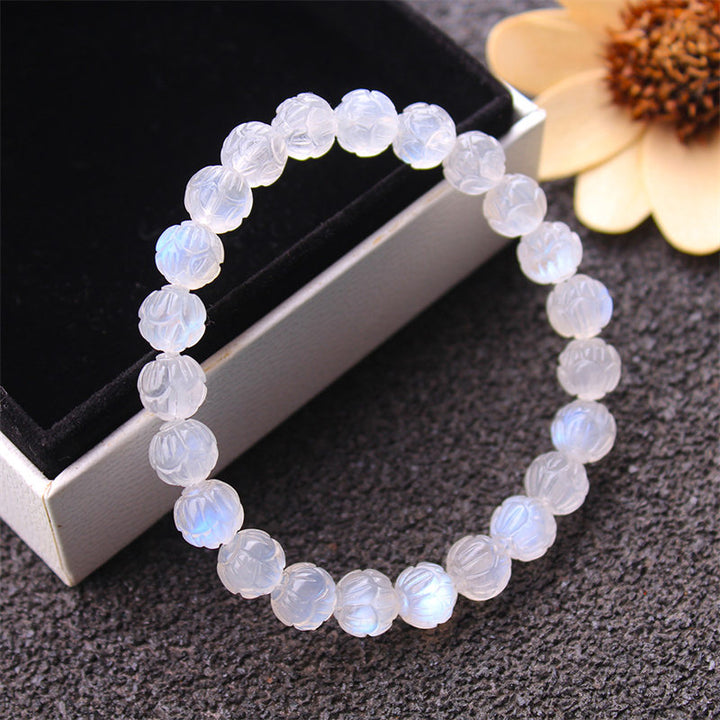 Bransoletka Buddha Stones Natural Moonstone Lotus Love