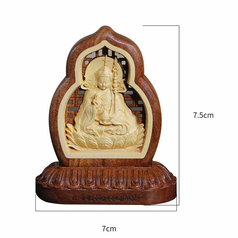 Buddha Stones Guru Rinpocze Budda Padmasambhavan Serenity Drewno Grawerowane Statua Figurka Dekoracja