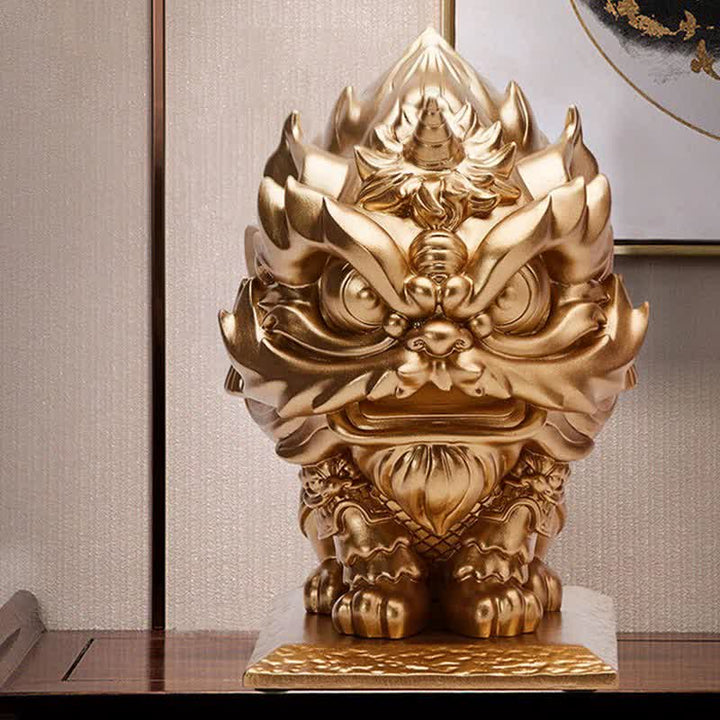 Buddha Stones Lwa Statua Siła Żywica Dekoracja Domu Biuro