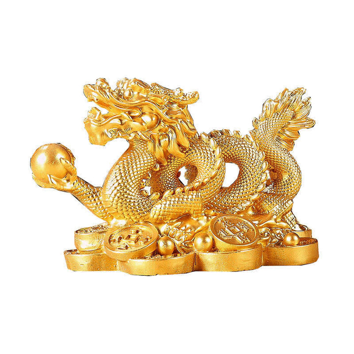 Buddha Stones Feng Shui Smok Miedziana Moneta Bogactwo Sukces Szczęście Dekoracja