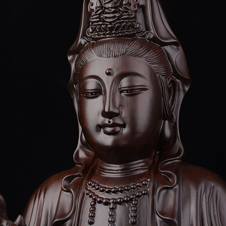 Buddha Stones Awalokiteśwara Hebanowy Lotos Harmonia Błogosławieństwo Dekoracja Domu - image 5