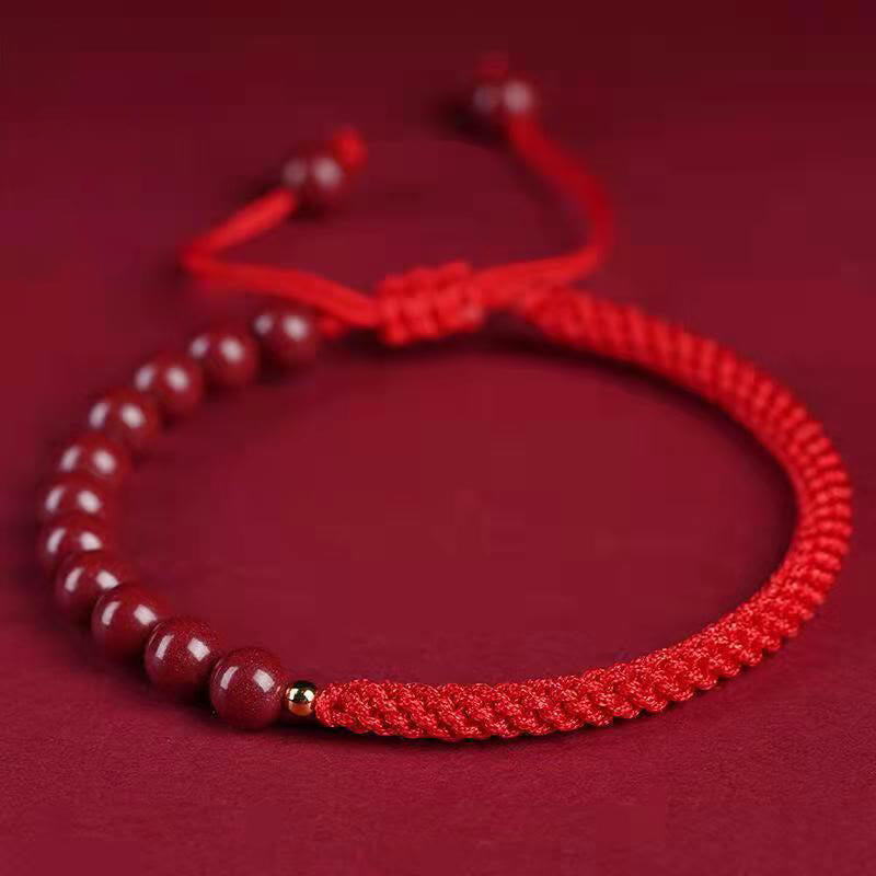 Buddha Stones Naturalna bransoletka z sznurka Cinnabar King Kong Knot Błogosławieństwo