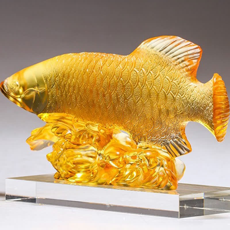 Ręcznie robiony kryształowy element sztuki Liuli Koi Fish Luck Home Office Decoration