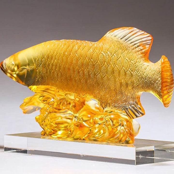 Ręcznie robiony kryształowy element sztuki Liuli Koi Fish Luck Home Office Decoration
