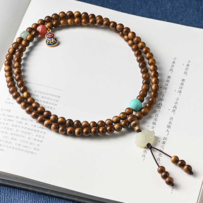 Bransoletka ochronna z palisandru tybetańskiego z Buddha Stones Mala