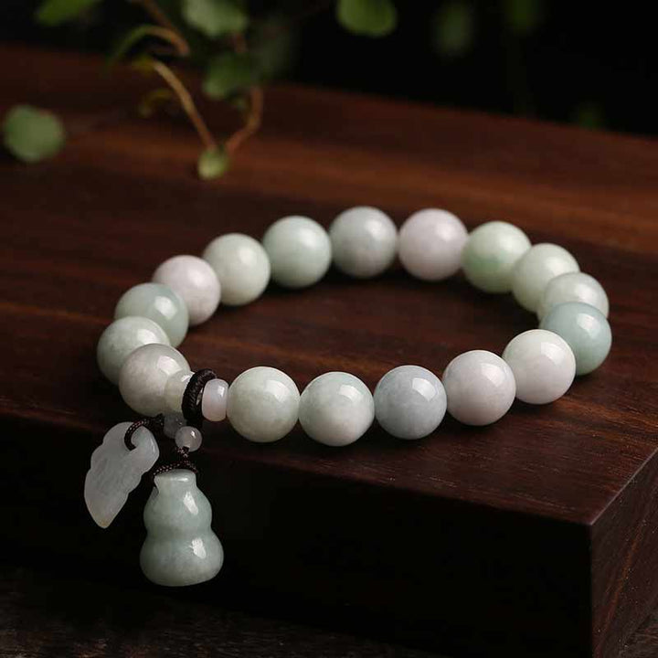 Buddha Stones Naturalny Jadeit Pi Xiu Budda Tykwa Jabłko Bransoletka Sukcesu