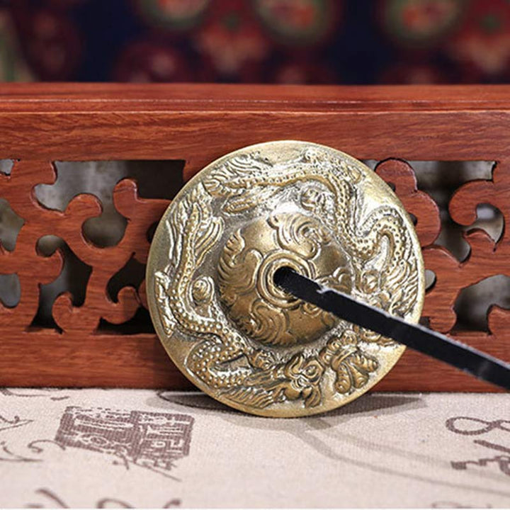 Buddha Stones Tybetański Dzwon Tingsha Sześć Prawdziwych Słów Smok Miedziana Równowaga Dekoracja Z Torbą - image 16