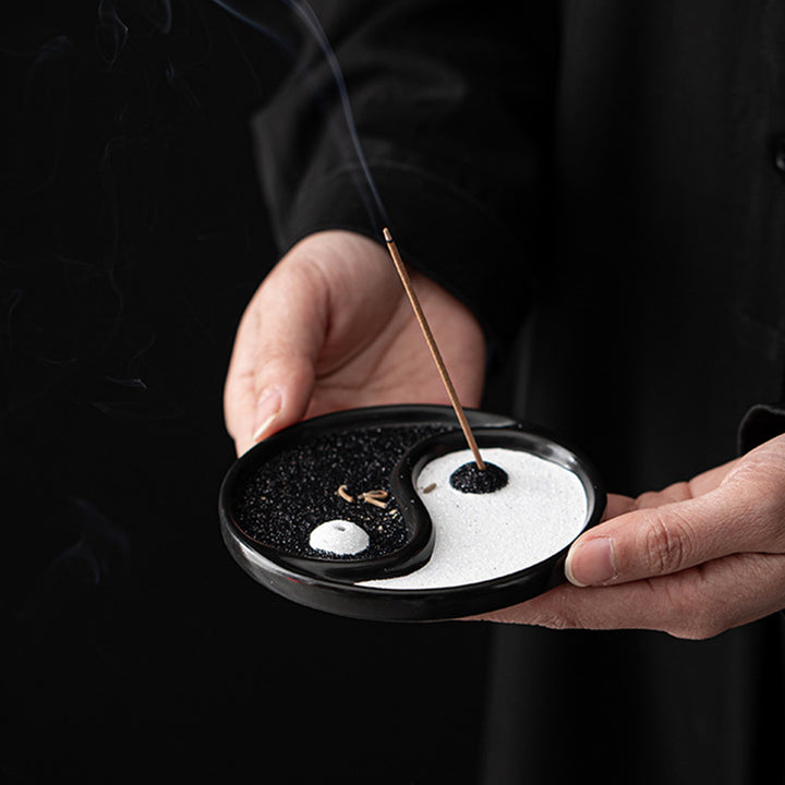 Buddha Stones Yin Yang Zen Balance Uchwyt na kadzidełka