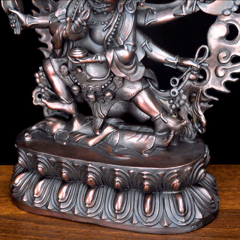 Tybetańska figurka Mahakali Bodhisattwy Współczucie Miedziana statua Dekoracja