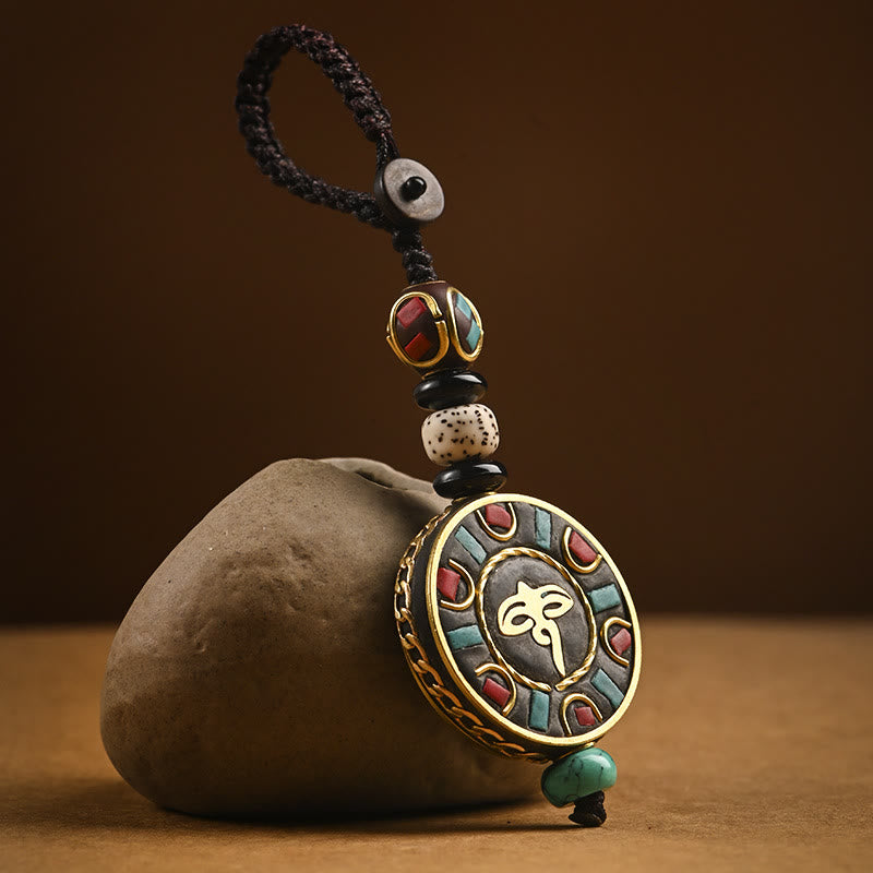 Buddha Stones Tybetański Om Mani Padme Hum Bodhi Seed Breloczek Pokoju