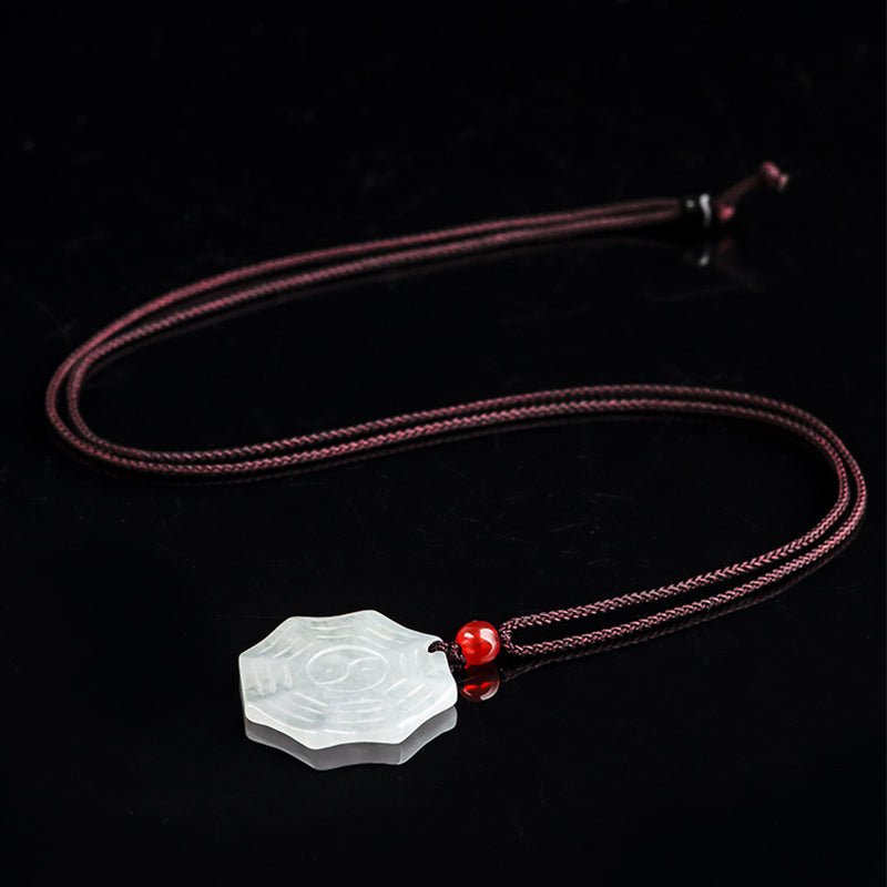 Naszyjnik z naturalnym jadeitem Bagua Yin Yang szczęścia - image 7