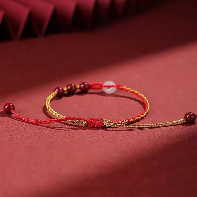 Bransoletka z zapięciem Peace Buckle z Buddha Stones Natural Cinnabar Jade