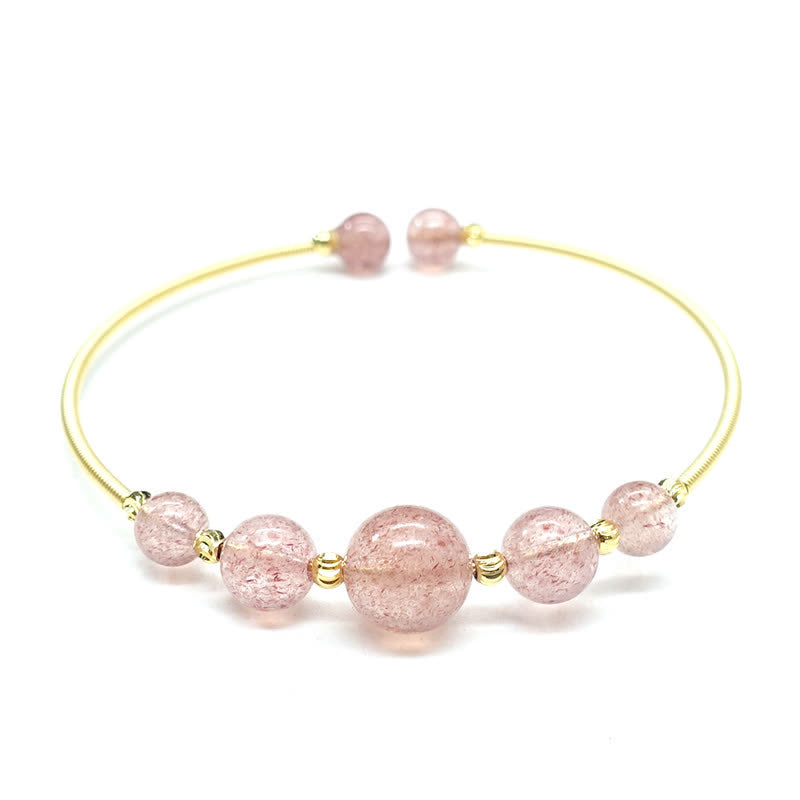 Bransoletka z Buddha Stones Naturalny Kwarc Truskawkowy Miłość Uzdrawiająca Bransoletka Bangle