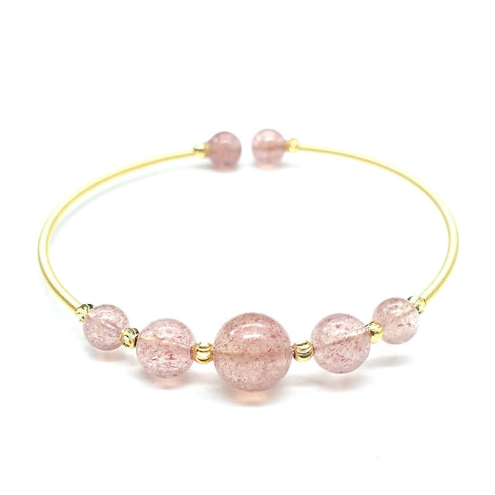 Bransoletka z Buddha Stones Naturalny Kwarc Truskawkowy Miłość Uzdrawiająca Bransoletka Bangle
