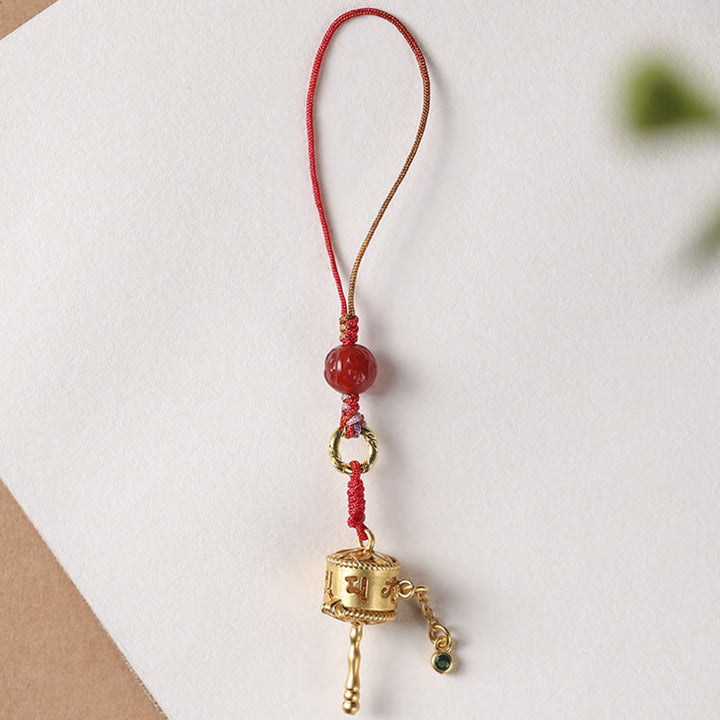 Buddha Stones Tybetańskie Om Mani Padme Hum Koło Modlitewne Amulet Urok Ochrona Telefon Wiszący Dekoracja