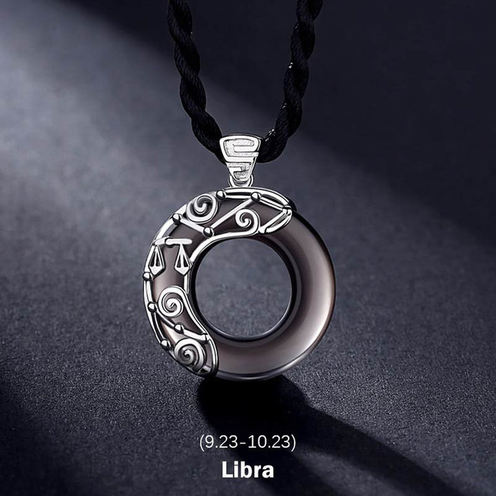Buddha Stones 12 konstelacji zodiaku Obsydian lodowy Błogosławieństwo Okrągły naszyjnik