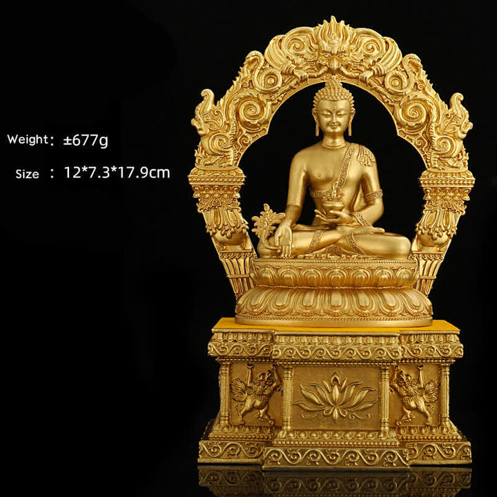 Figurka Buddy Medycyny Shakyamuni Amitabha Spokój Miedziana Statua Dekoracja Domu