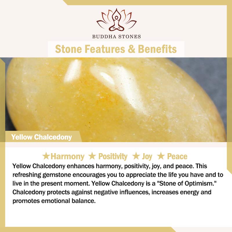 Buddha Stones Żółty Chalcedon Harmonia Pozytywność Bangle