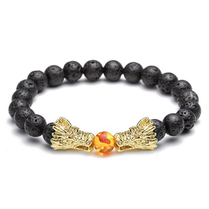 Bransoletka z koralików Buddha Stones White Turquoise Lava Rock Dragon Blessing - image 16
