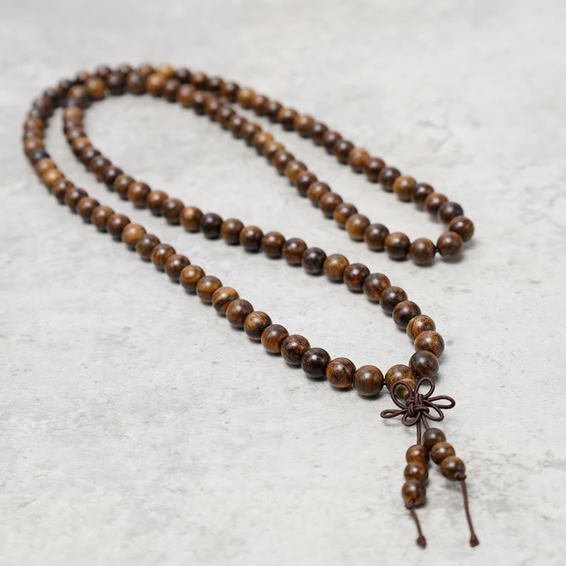 Buddha Stones 108 Mala Koraliki Bransoletka Modlitwa Medytacja Sandałowiec Elastyczny
