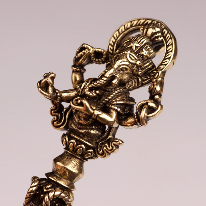 Tybetański Ganesh Ganpati Słoń Bóg Bogactwa Dorje Vajra Duchowa Moc Naszyjnik Wisiorek - image 8