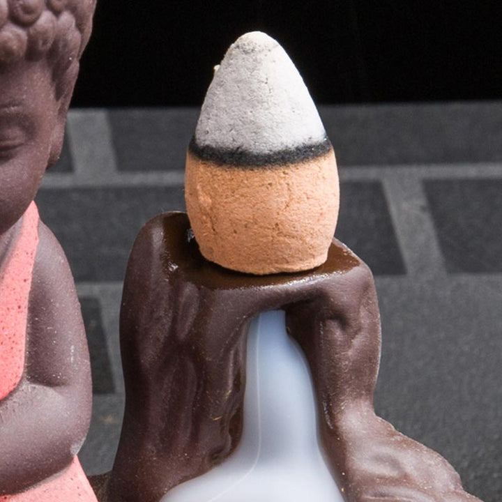 Kamienne Buddha Stones z przepływem wstecznym, fontanna dymna, ceramiczny palnik kadzidełkowy, dekoracja