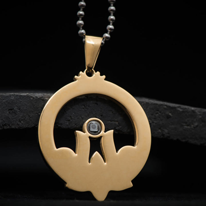 Buddha Stones Lotos Tytanowa Stal Oświecenie Projekcja Shurangama Mantra Naszyjnik Wisiorek