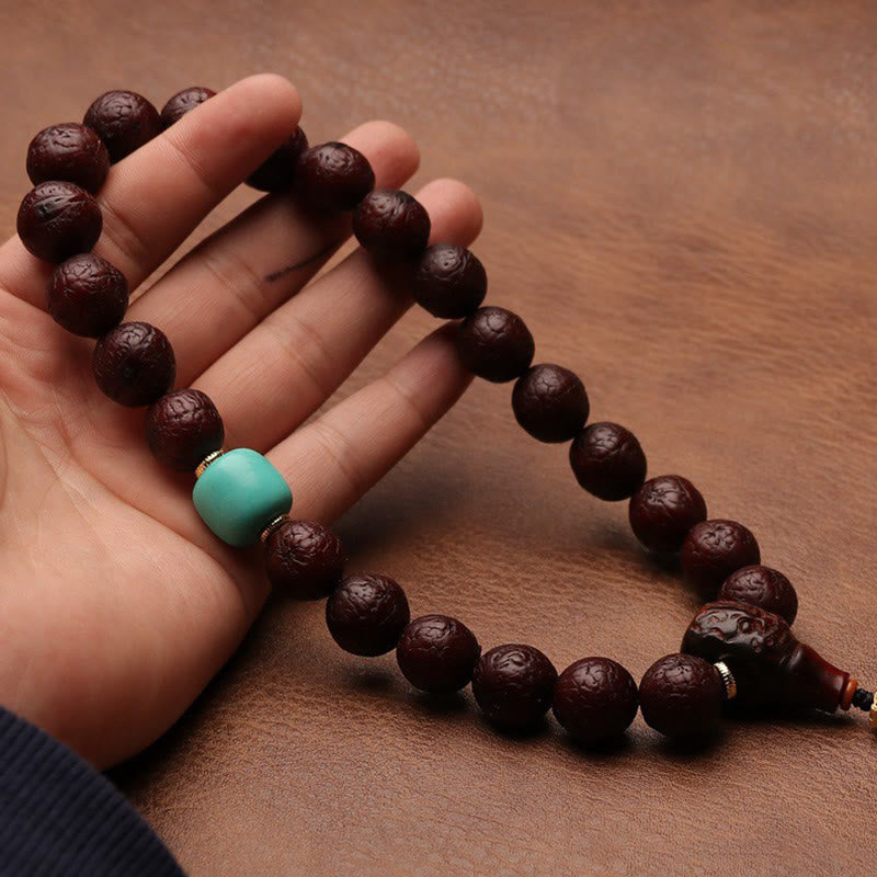 Buddha Stones Tybetańskie Nasiona Bodhi Agat Koralik Szczęście Bogactwo Tassel Charm Nadgarstek Mala