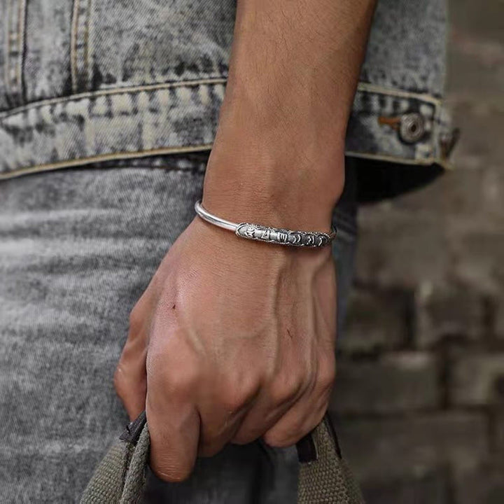 Buddha Stones Om Mani Padme Hum Grawerowany Pokojowy Mankiet Bransoletka Bangle