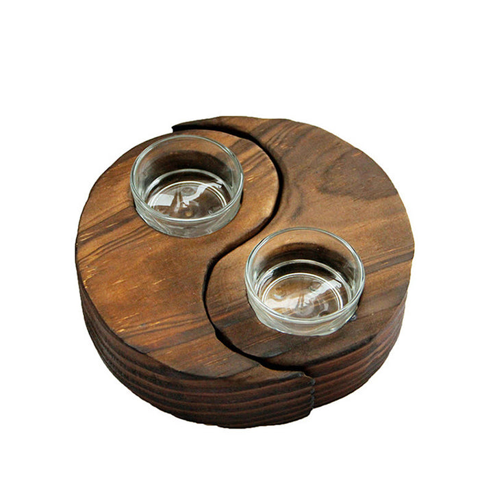 Buddha Stones Yin Yang Drewniany Świecznik Medytacja Rytuały Użyj Przedmiotów