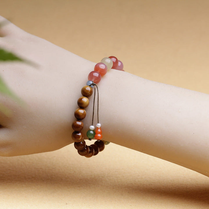 Bransoletka z Buddha Stones Kuka Seed Yanyuan Agat Hetian Jade Wealth Protection