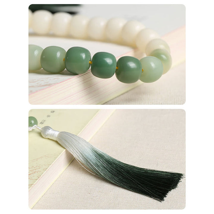 Buddha Stones Naturalny Gradient Bodhi Nasiona Fortuny Pieniądze Worek Lotos Mądrość Tassel Nadgarstek Mala