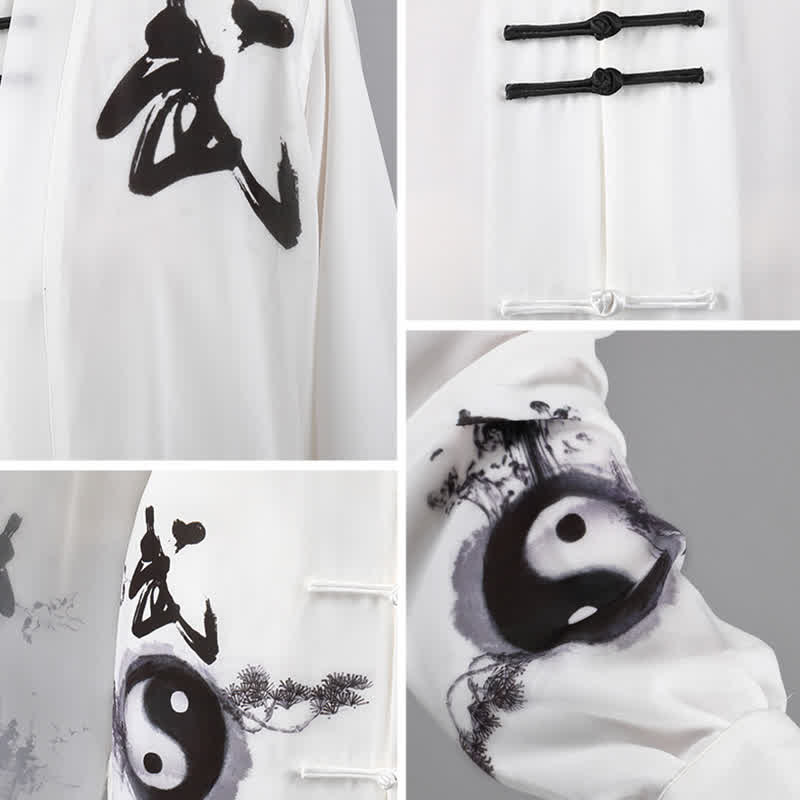 Buddha Stones 3 szt. Yin Yang Drzewo Tai Chi Duchowe Zen Praktyka Medytacja Modlitwa Jednolity Zestaw Ubrań Unisex