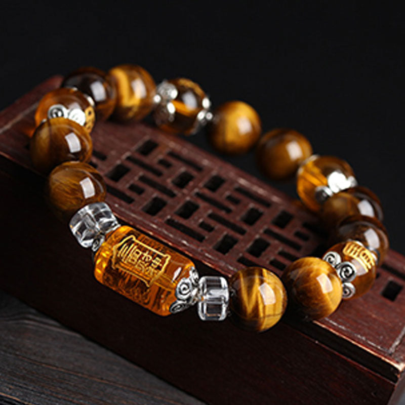 Bransoletka z Buddha Stones Tiger Eye Fortune Prosperity
