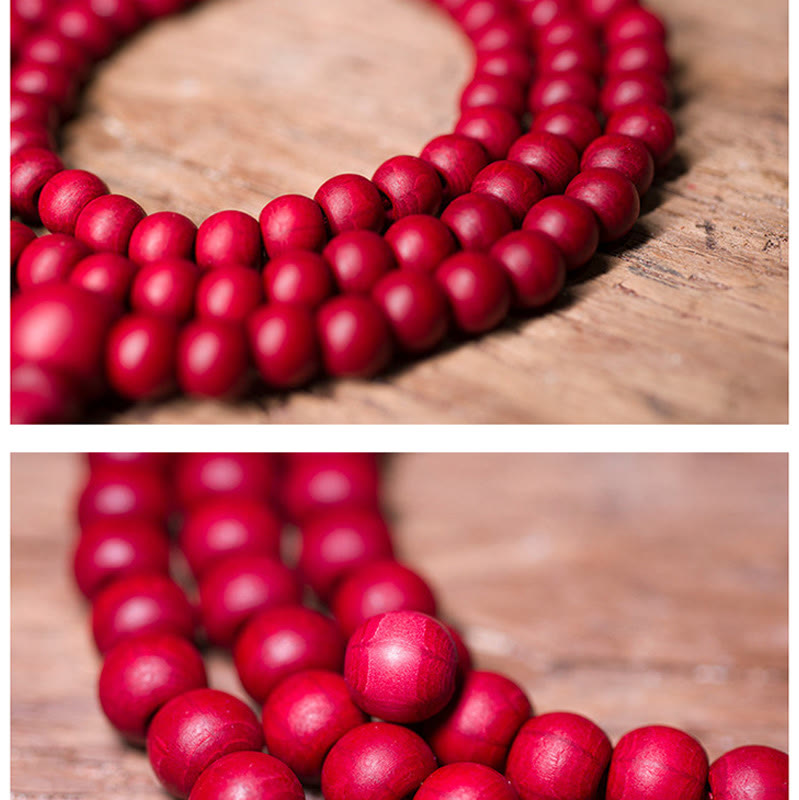 Buddha Stones 108 Mala Beads Naturalna Abelia Biflora Drewniana Bransoletka Ochronna
