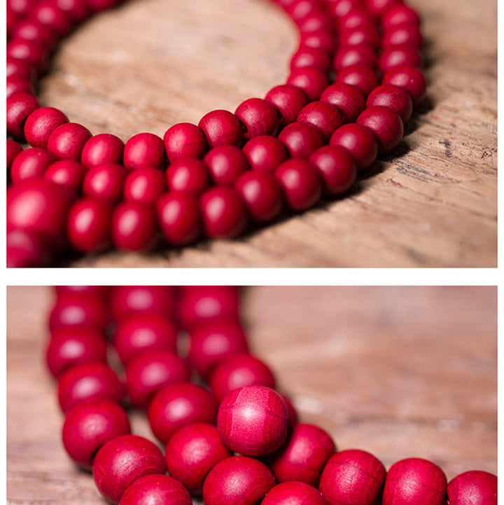 Buddha Stones 108 Mala Beads Naturalna Abelia Biflora Drewniana Bransoletka Ochronna