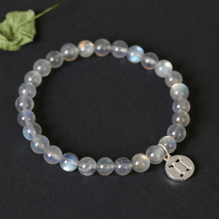 12 konstelacji zodiaku, bransoletka z kamienia księżycowego