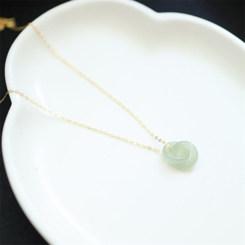 Buddha Stones 925 Srebro Sterling Naturalne Podwójne Zapięcie Pokoju Naszyjnik Wisiorek Hetain Jade Luck