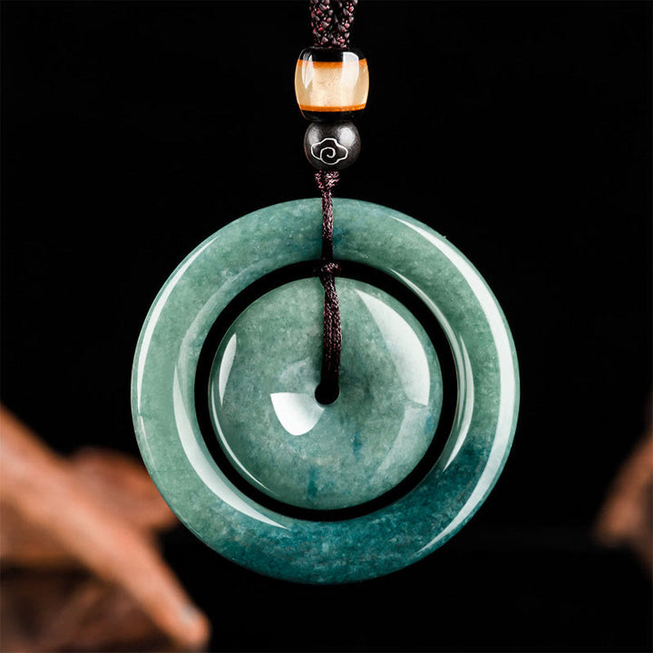 Buddha Stones Naturalne Okrągłe Jadeitowe Klamra Pokoju Szczęście Dobrobyt Naszyjnik Wisiorek