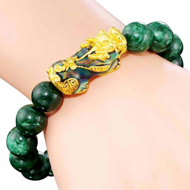Buddha Stones Bransoletka FengShui PiXiu z jadeitu