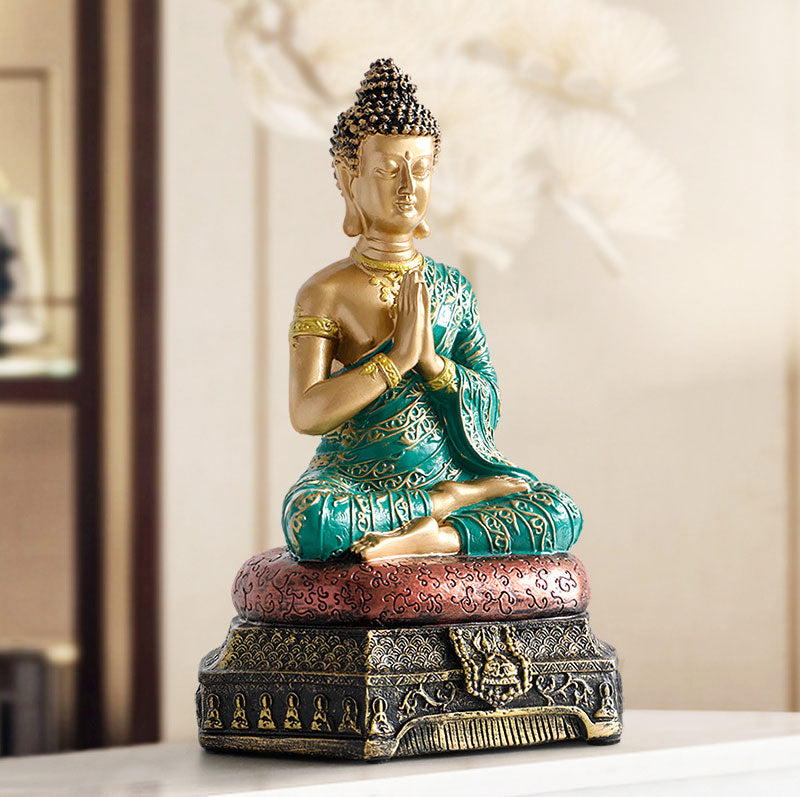 Buddha Stones, żywiczna statua Buddy Współczucia, dekoracja - image 2