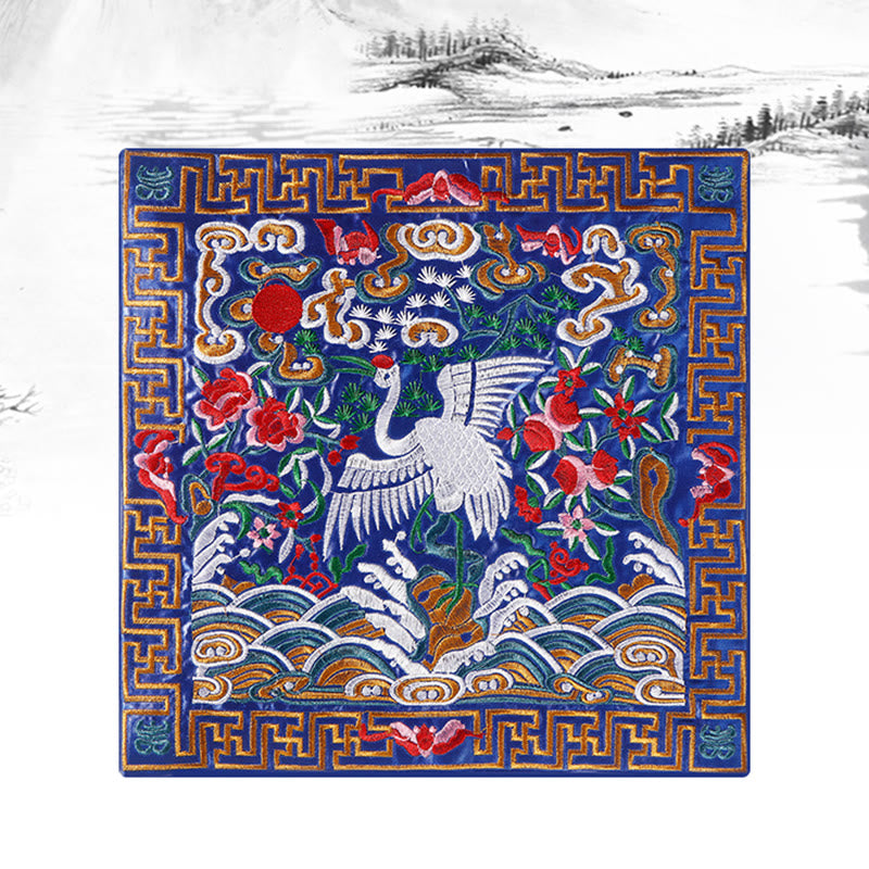 Buddha Stones Feniks Smok Kirin Haftowana Podkładka Pod Kubek Pod Kubek Pod Herbatę Kwadratowa Mata Pod Herbatę Kung Fu