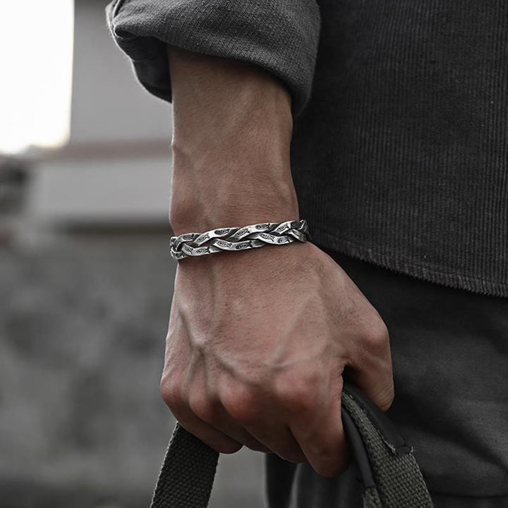 Buddha Stones Koi Ryba Skręcony Projekt Szczęście Bogactwo Mankiet Bransoletka Bangle