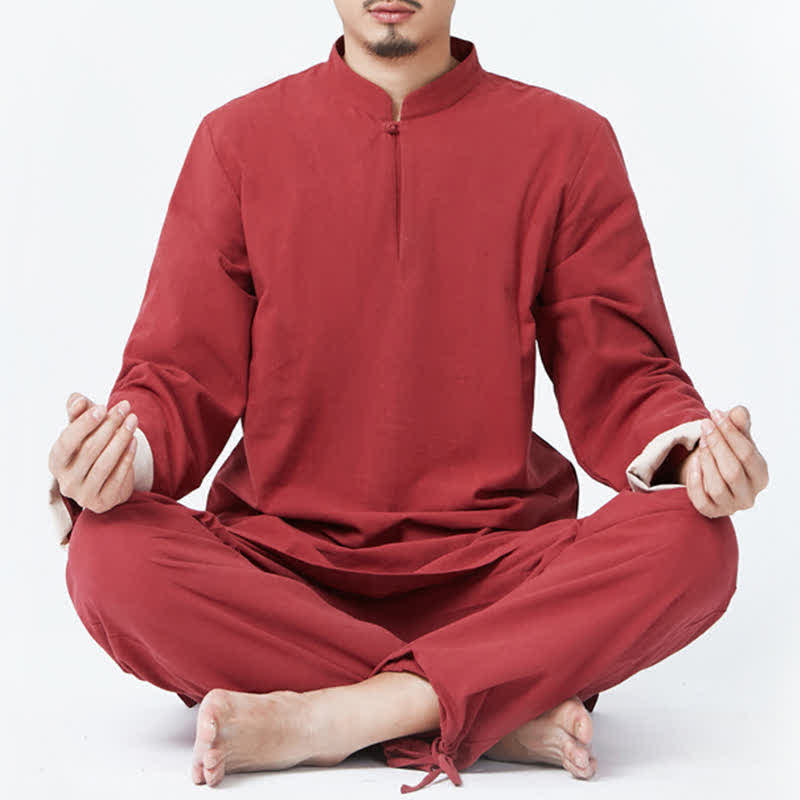 Buddha Stones Duchowa Zen Medytacja Joga Modlitwa Praktyka Bawełna Len Odzież Męska Zestaw