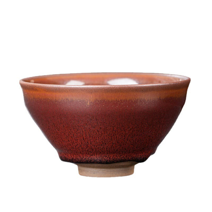 Buddha Stones Vintage Czerwony Brązowy Chiński Jianzhan Porcelanowa Filiżanka Do Herbaty Kung Fu