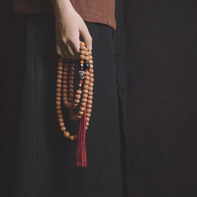 Buddha Stones 108 Mala Koraliki Bodhi Nasiona Dzi Koraliki Bransoletka z frędzlami Pokoju