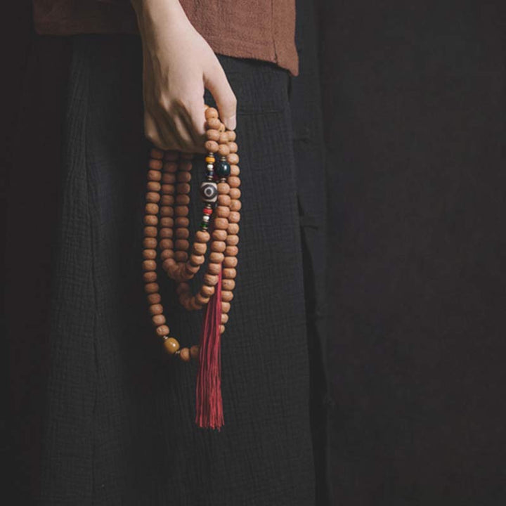 Buddha Stones 108 Mala Koraliki Bodhi Nasiona Dzi Koraliki Bransoletka z frędzlami Pokoju